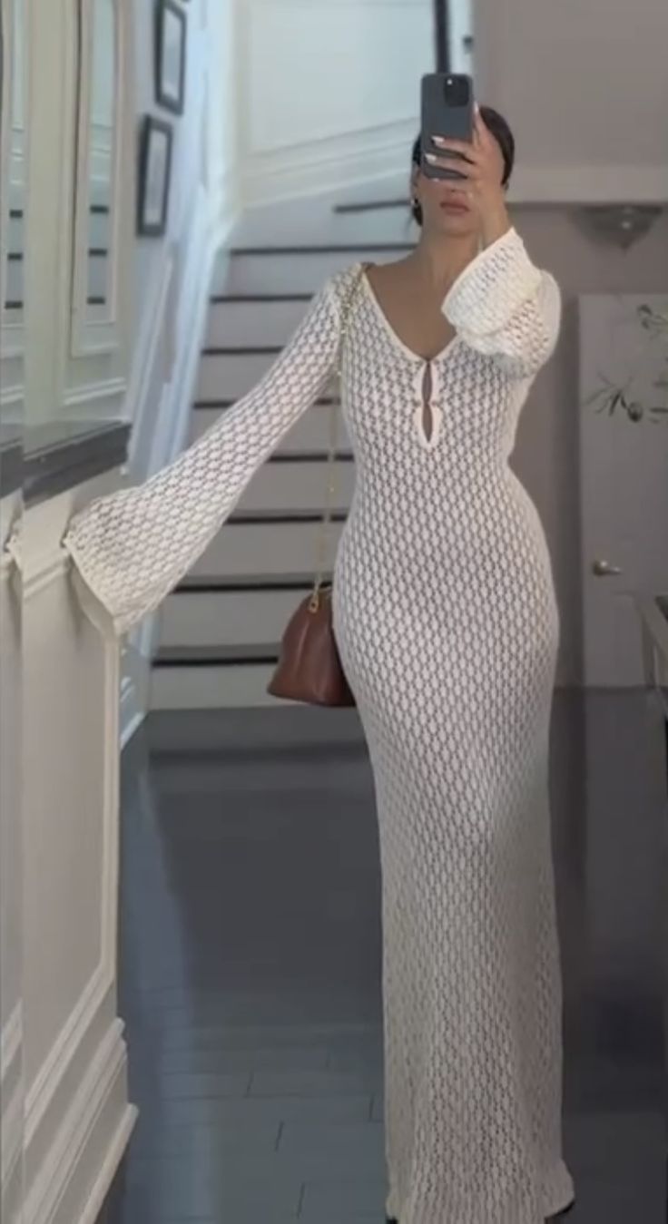 Long Beach Knit Maxi Dress