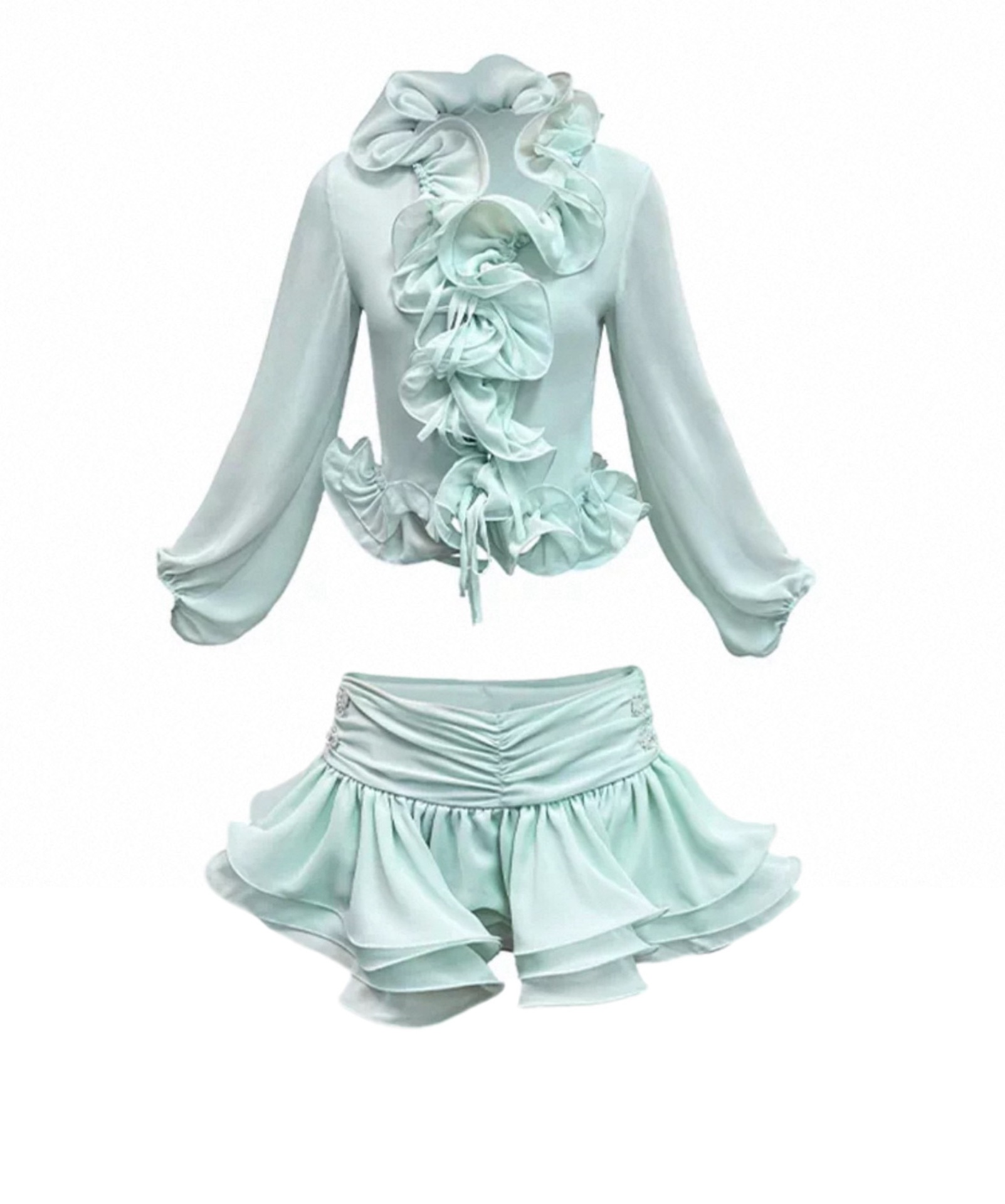 Abella Ruffles Mini Skirt Set