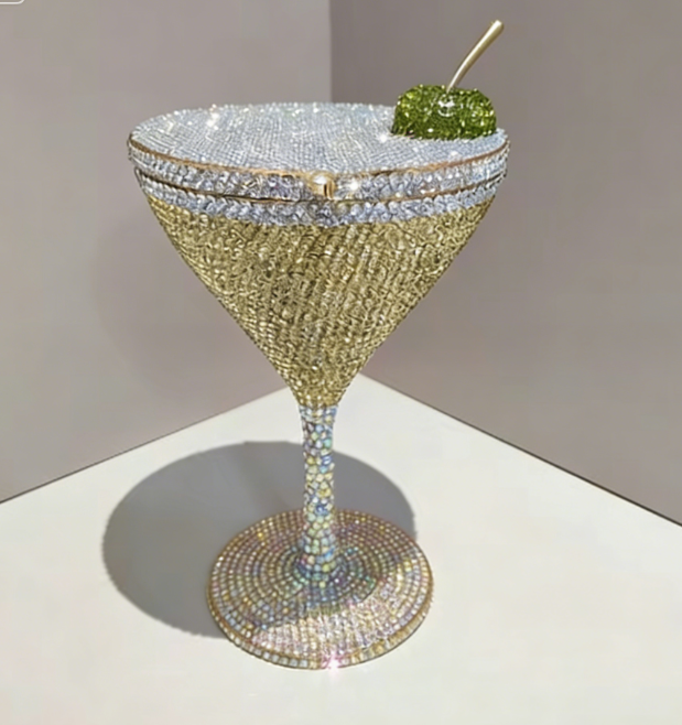 Cherry Goblet Rhinestone Clutch Bag