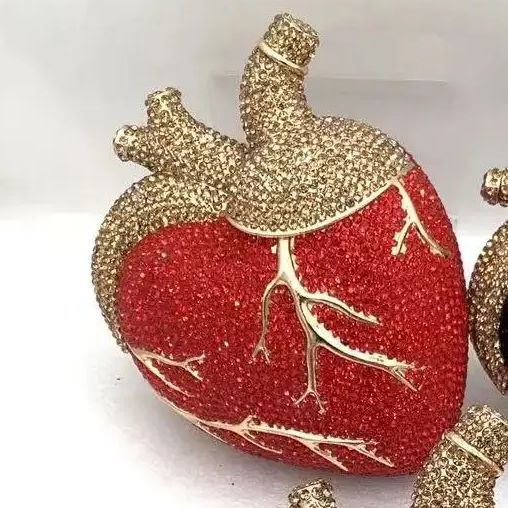 Heart Rhinestone Clutch Bag