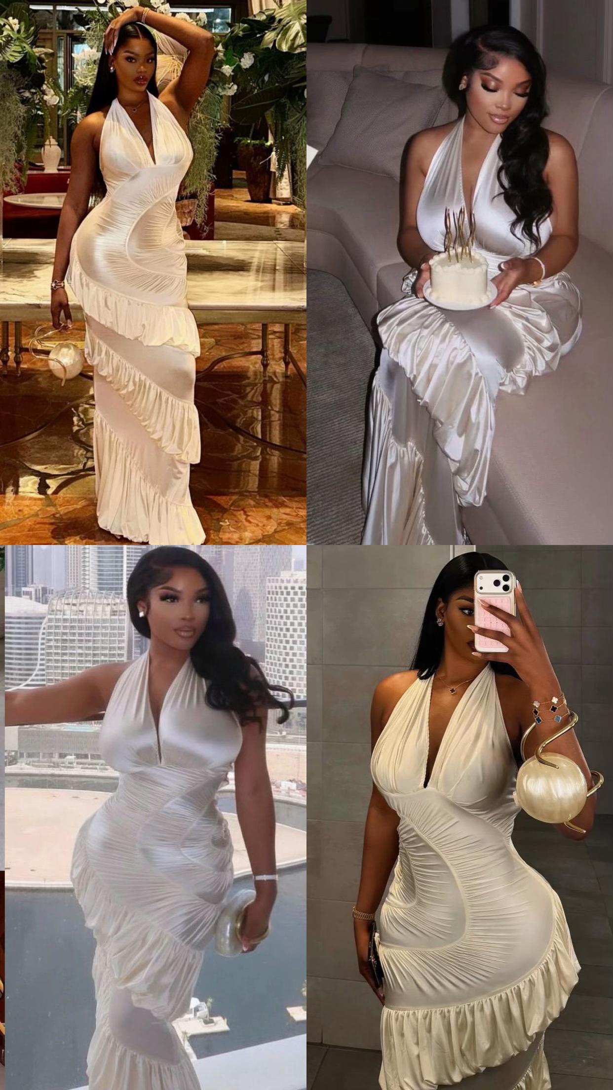 Katrine Ruffles Maxi Dress