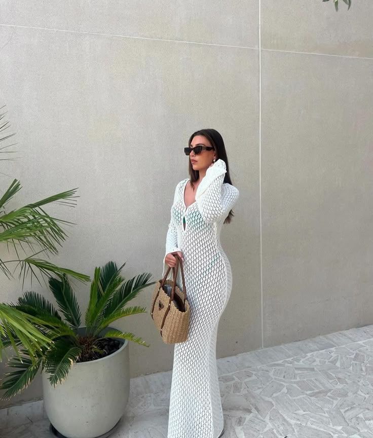 Long Beach Knit Maxi Dress