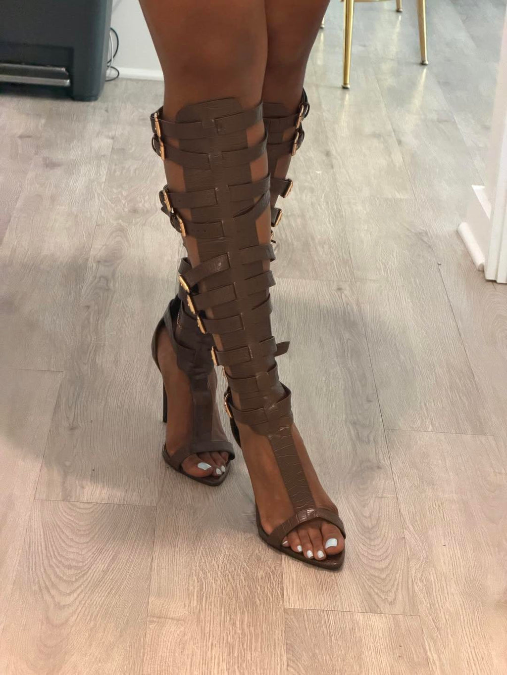 Gladiator Buckle Belt High Heels