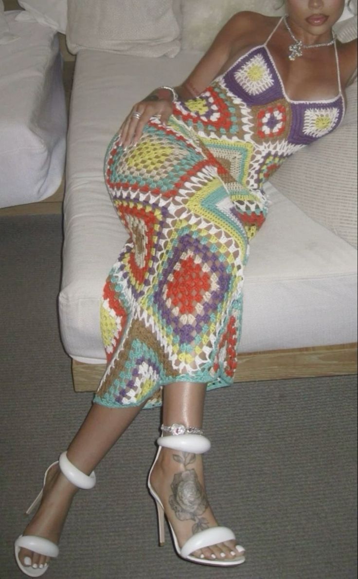 Crochet Knit Maxi Dress